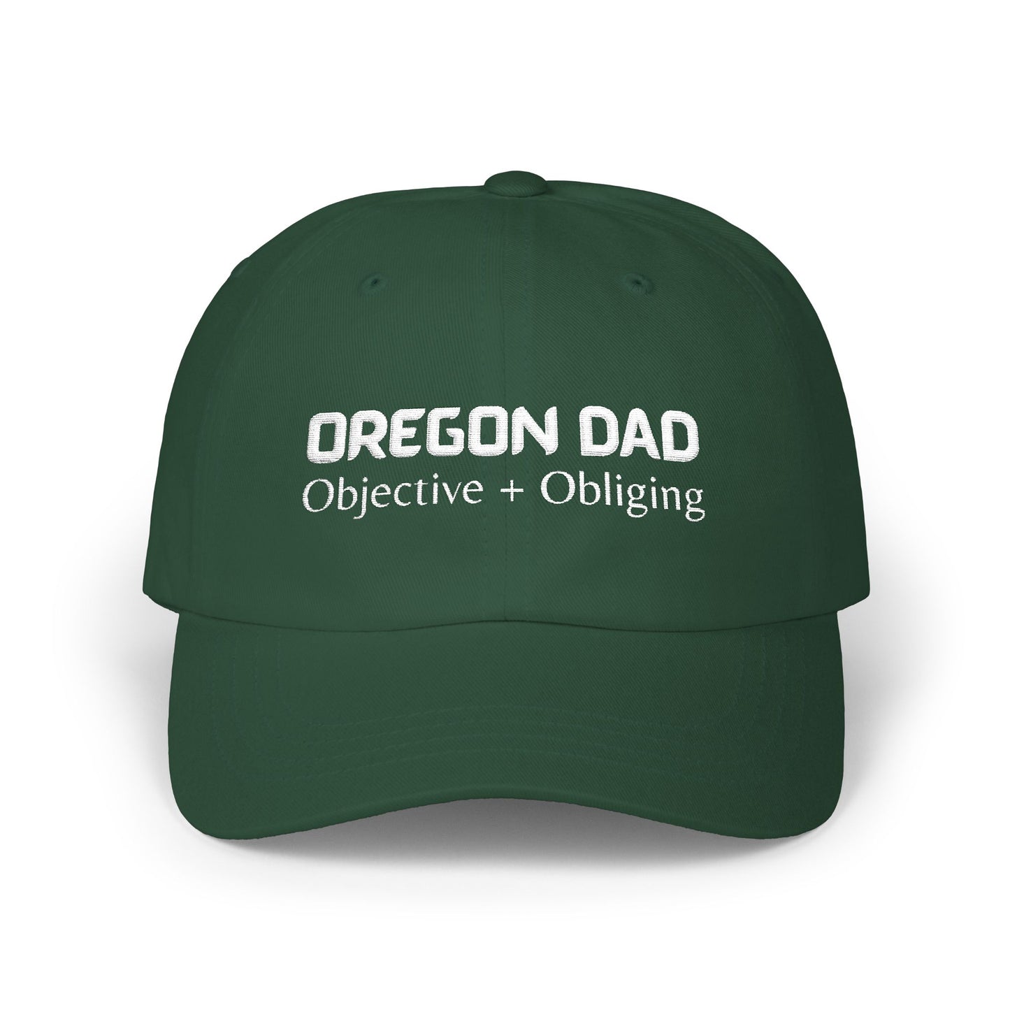 Green Baseball Cap. Best Embroidered Cap For Oregon Dads.