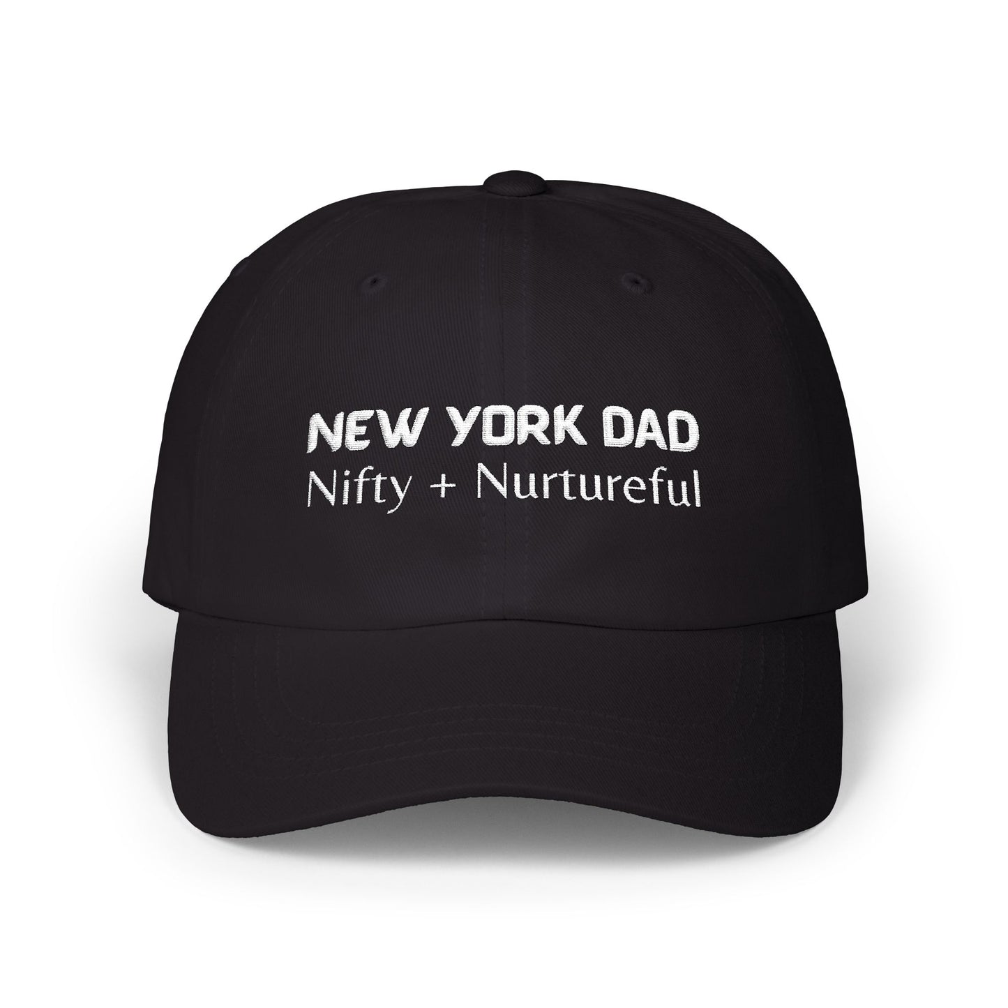 Black Baseball Cap. Best Embroidered Cap For New York Dads.