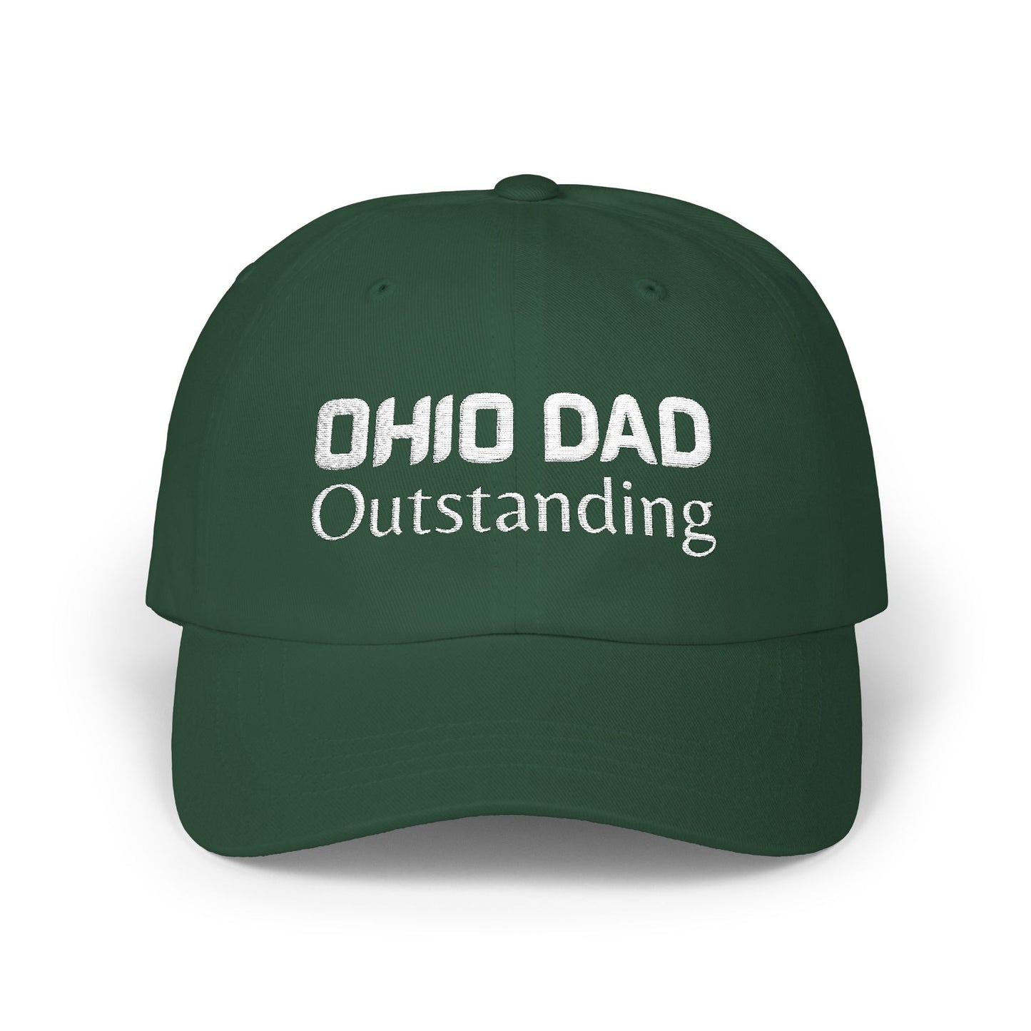 Green Baseball Cap. Best Embroidered Cap For Ohio Dads.