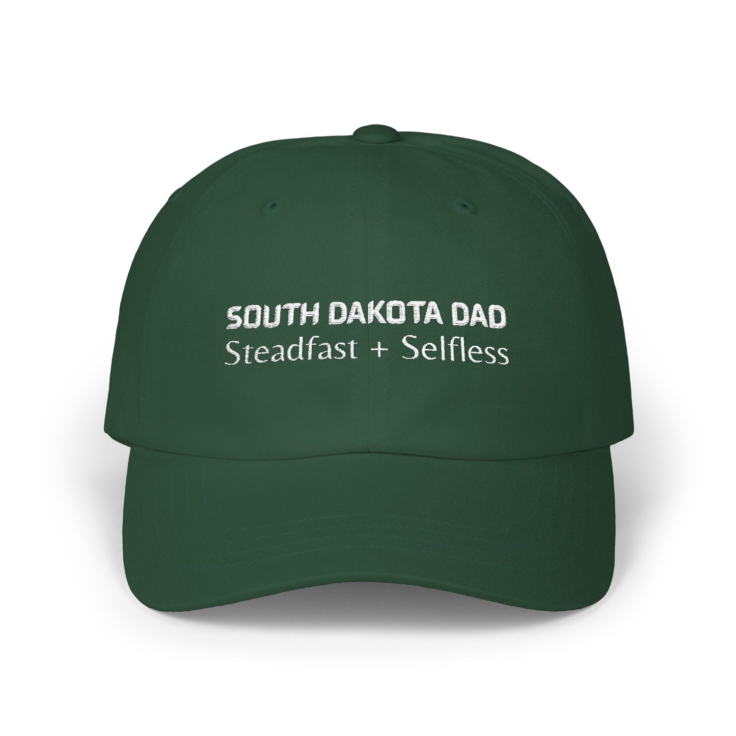 Green Baseball Cap. Best Embroidered Cap For South Dakota Dads.