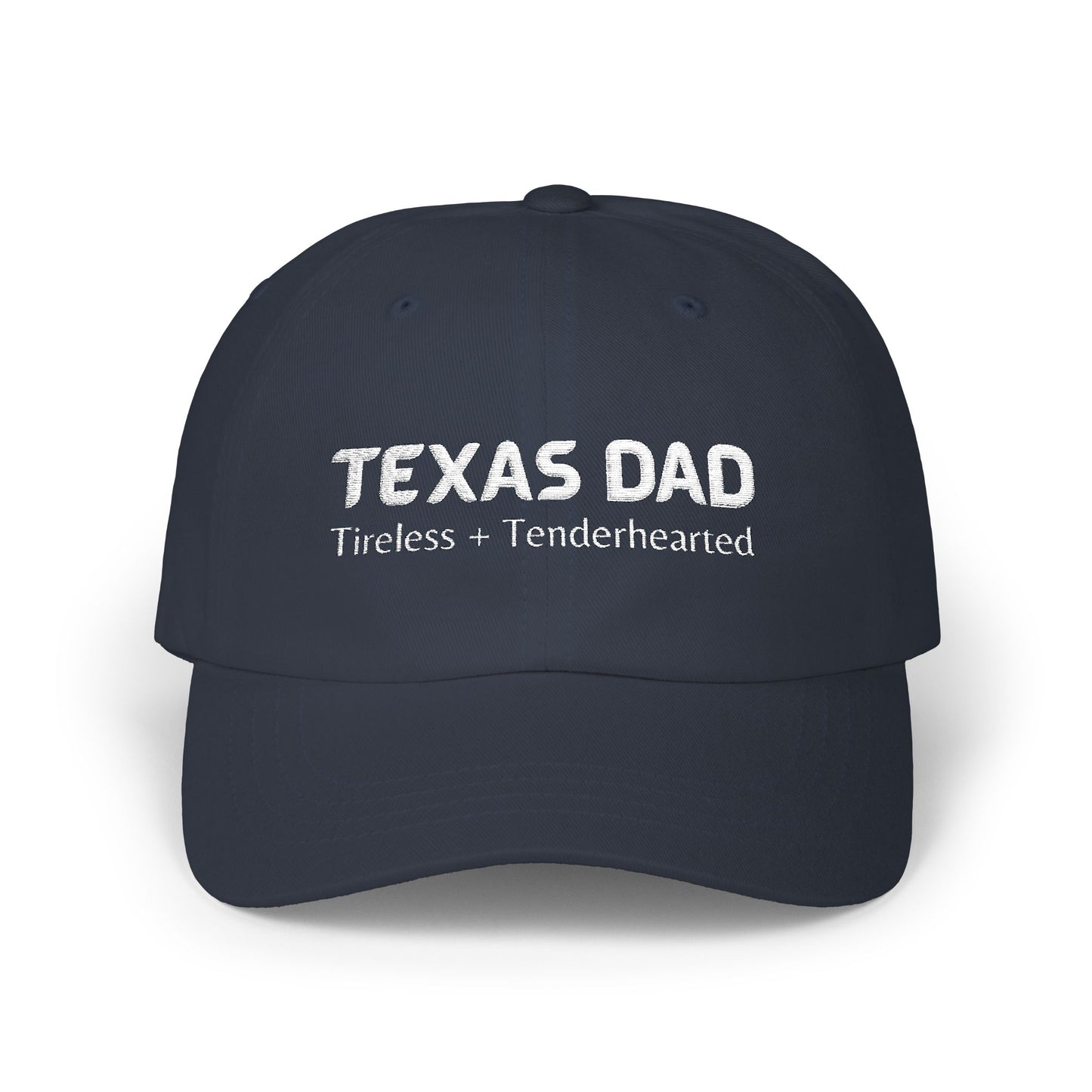 Navy Blue Baseball Cap. Best Embroidered Cap For Texas Dads.