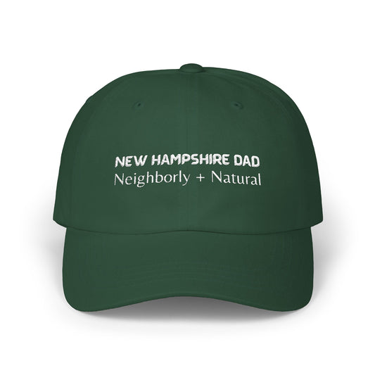 Green Baseball Cap. Best Embroidered Cap For New Hampshire Dads.