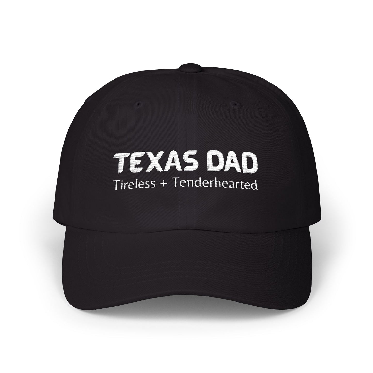 Black Baseball Cap. Best Embroidered Cap For Texas Dads.