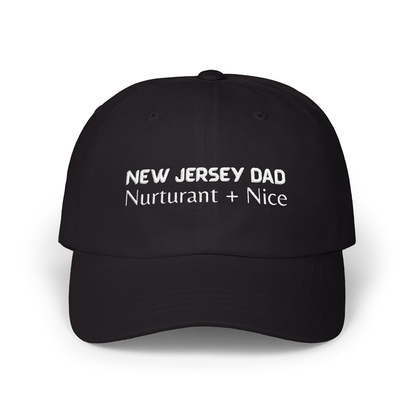 Black Baseball Cap. Best Embroidered Cap For New Jersey Dads.
