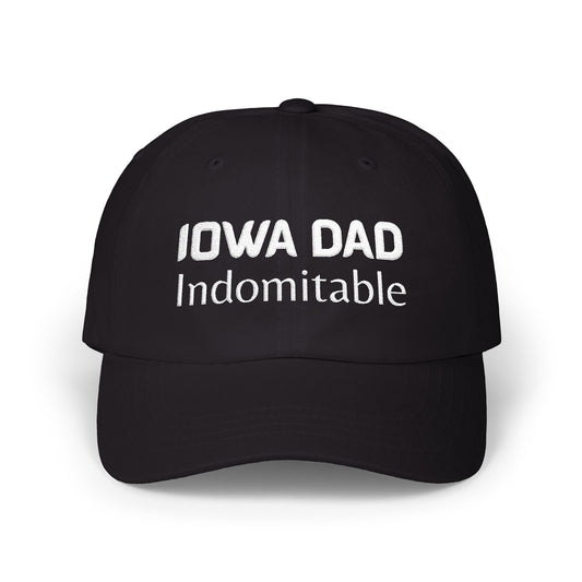 Black Baseball Cap. Best Embroidered Cap For Iowa Dads.