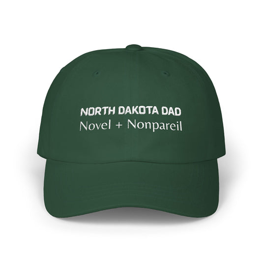 Green Baseball Cap. Best Embroidered Cap For North Dakota Dads.