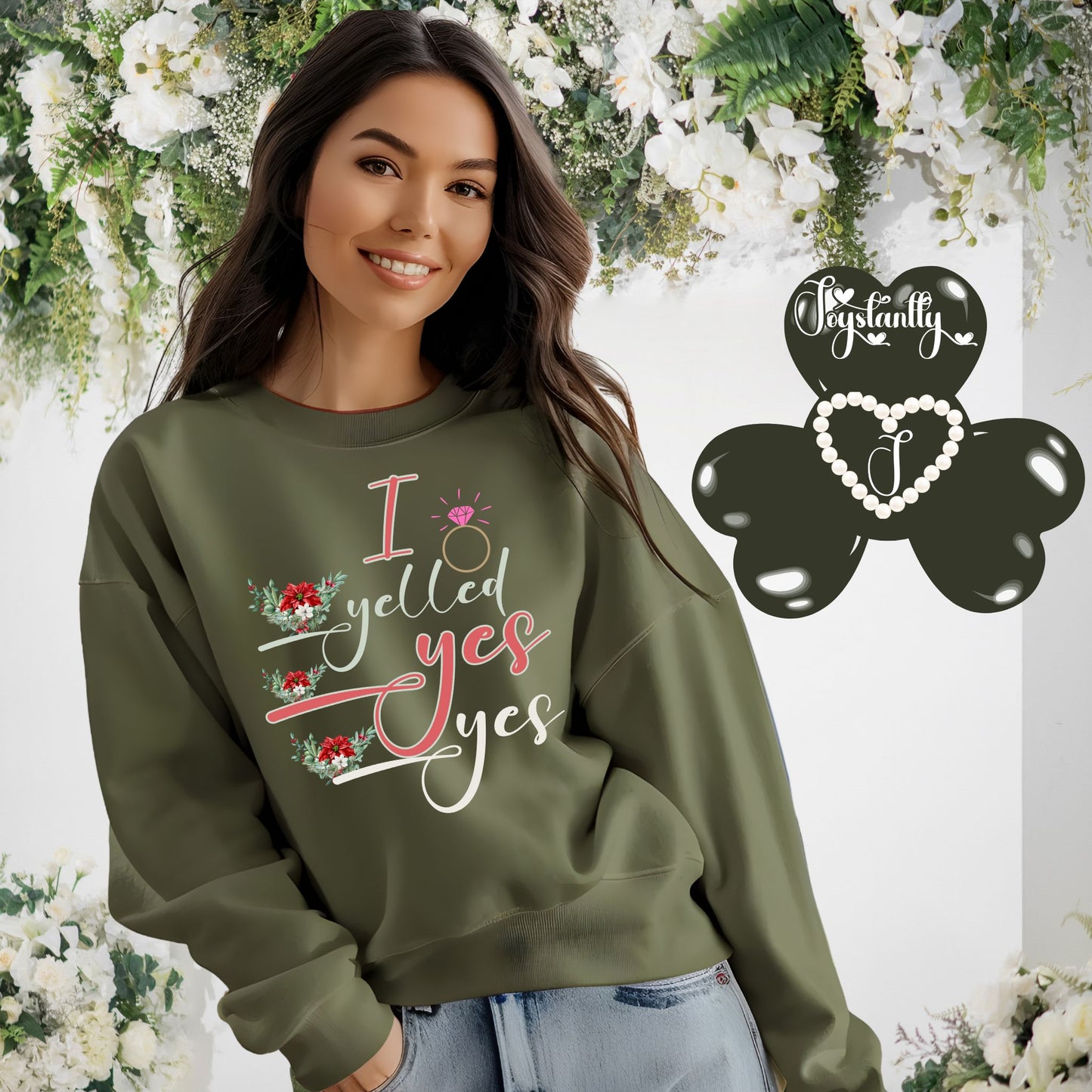 Bachelorette Party Military Green Sweatshirt