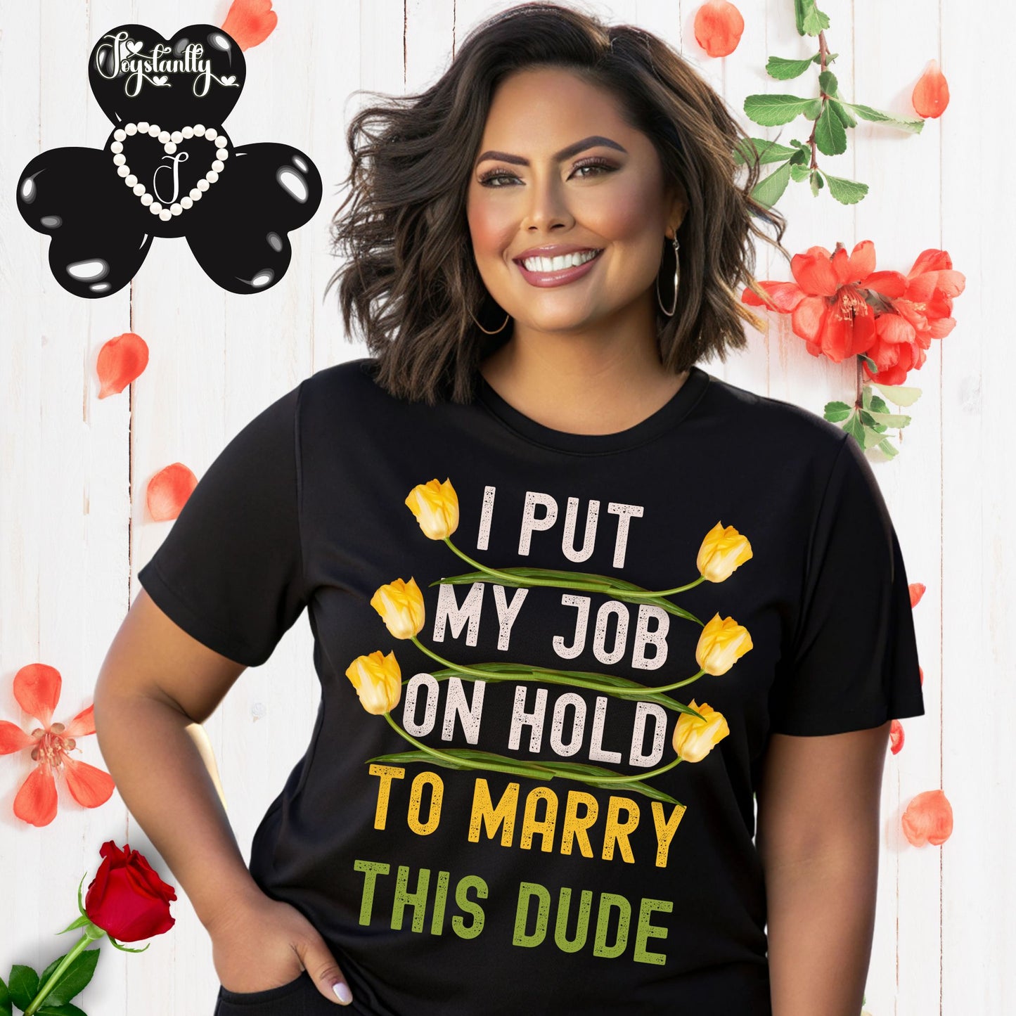 Black T-shirt. Funny Engagement T-shirt