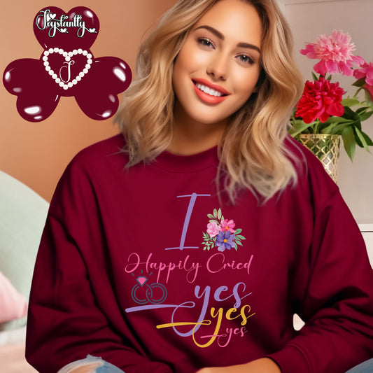 Engagement maroon sweatshirt for bride and bridal party.