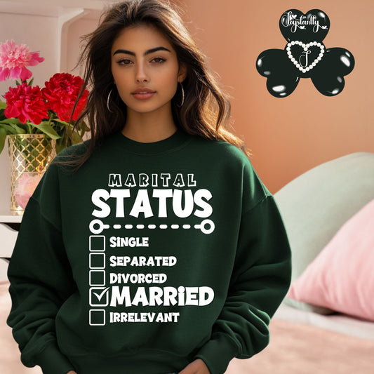 Forest Green Sweatshirt for Newlyweds. Honeymoon Sweatshirt For Brides.