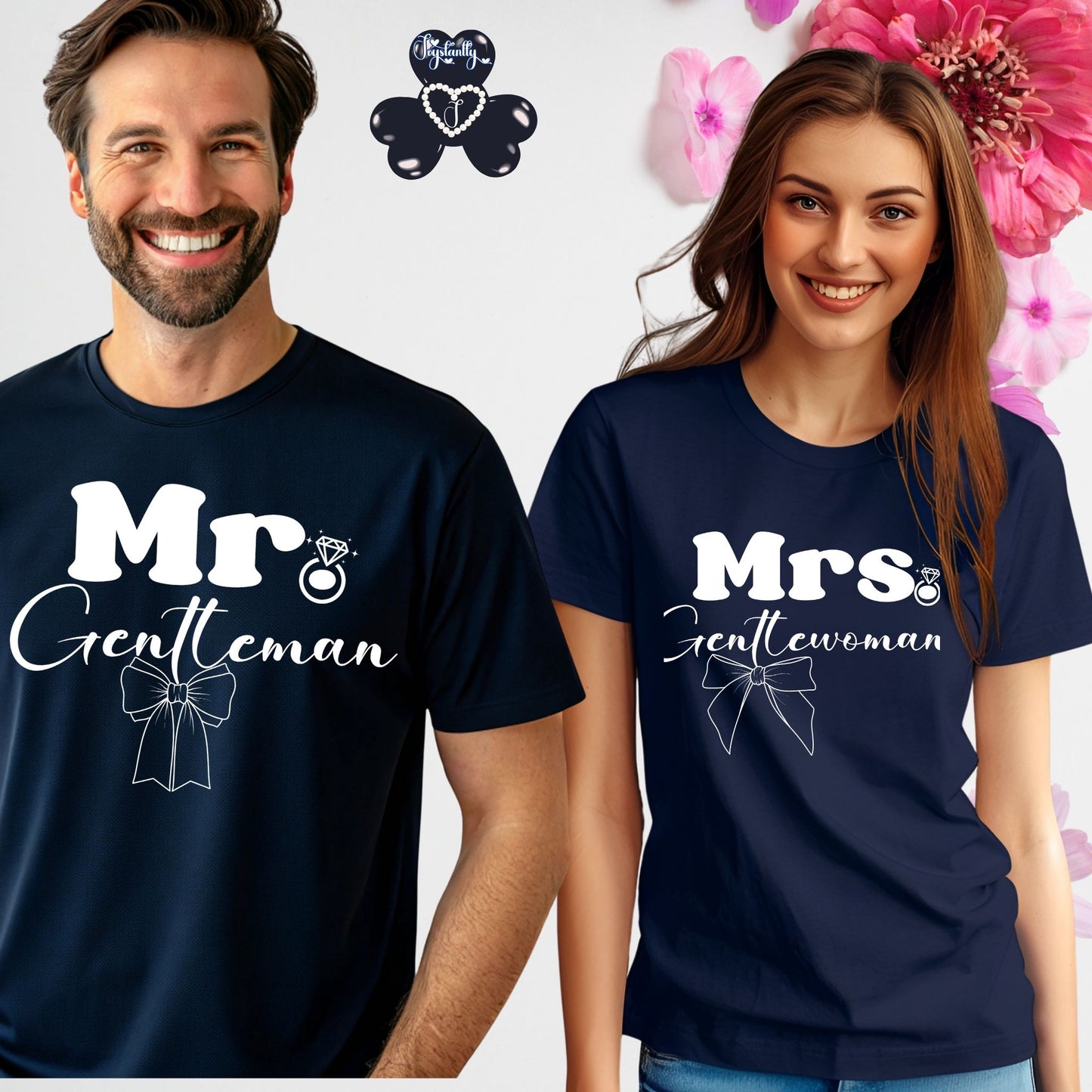 Couple Matching T-shirts | Mrs. Gentlewoman + Mr. Gentleman | Two Super shirts
