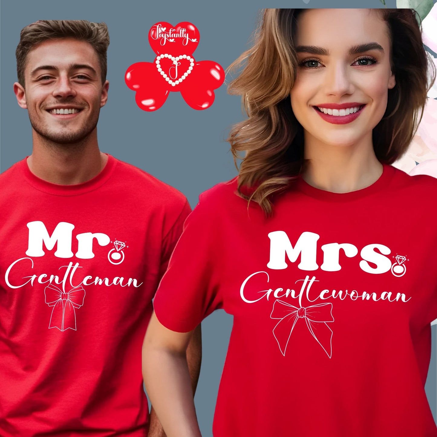 Couple Matching T-shirts | Mrs. Gentlewoman + Mr. Gentleman | Two Super shirts