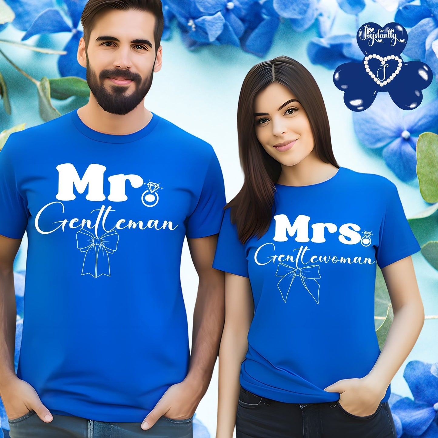 Couple Matching T-shirts | Mrs. Gentlewoman + Mr. Gentleman | Two Super shirts