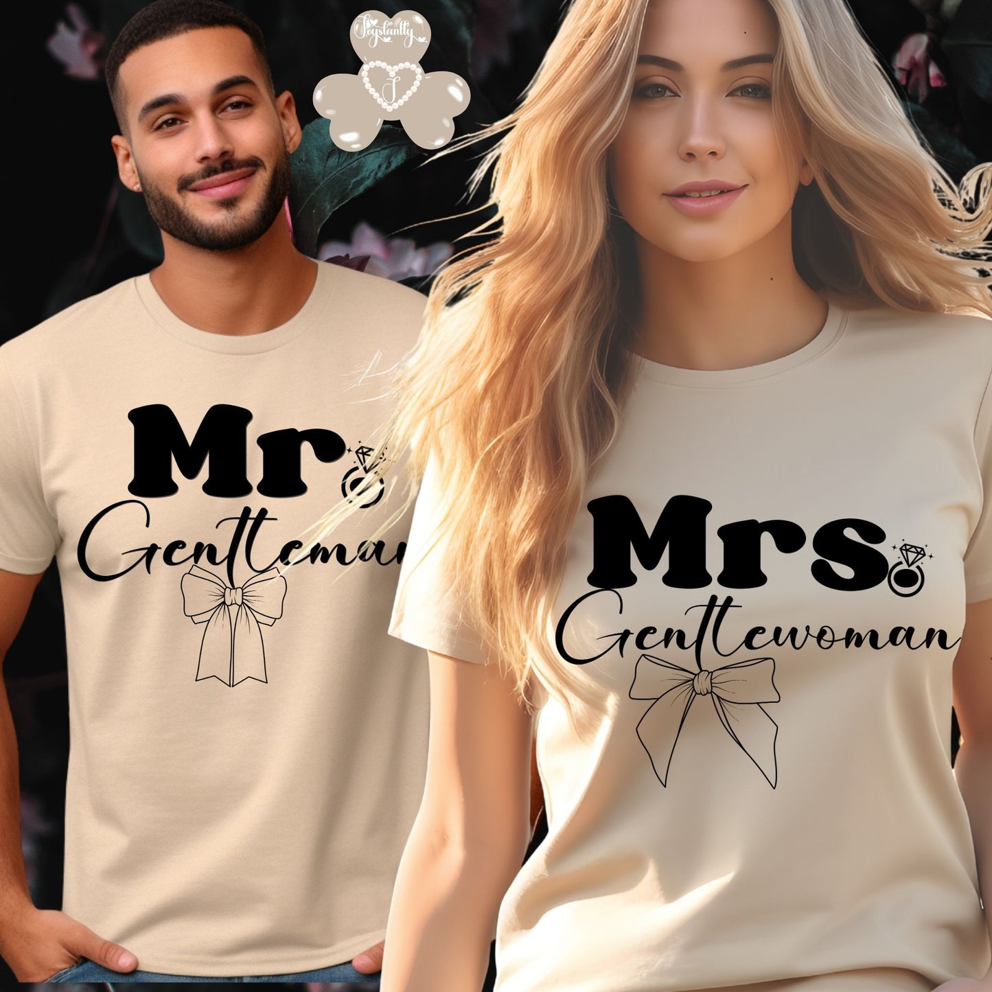 Couple Matching T-shirts | Mrs. Gentlewoman + Mr. Gentleman | Two Super shirts
