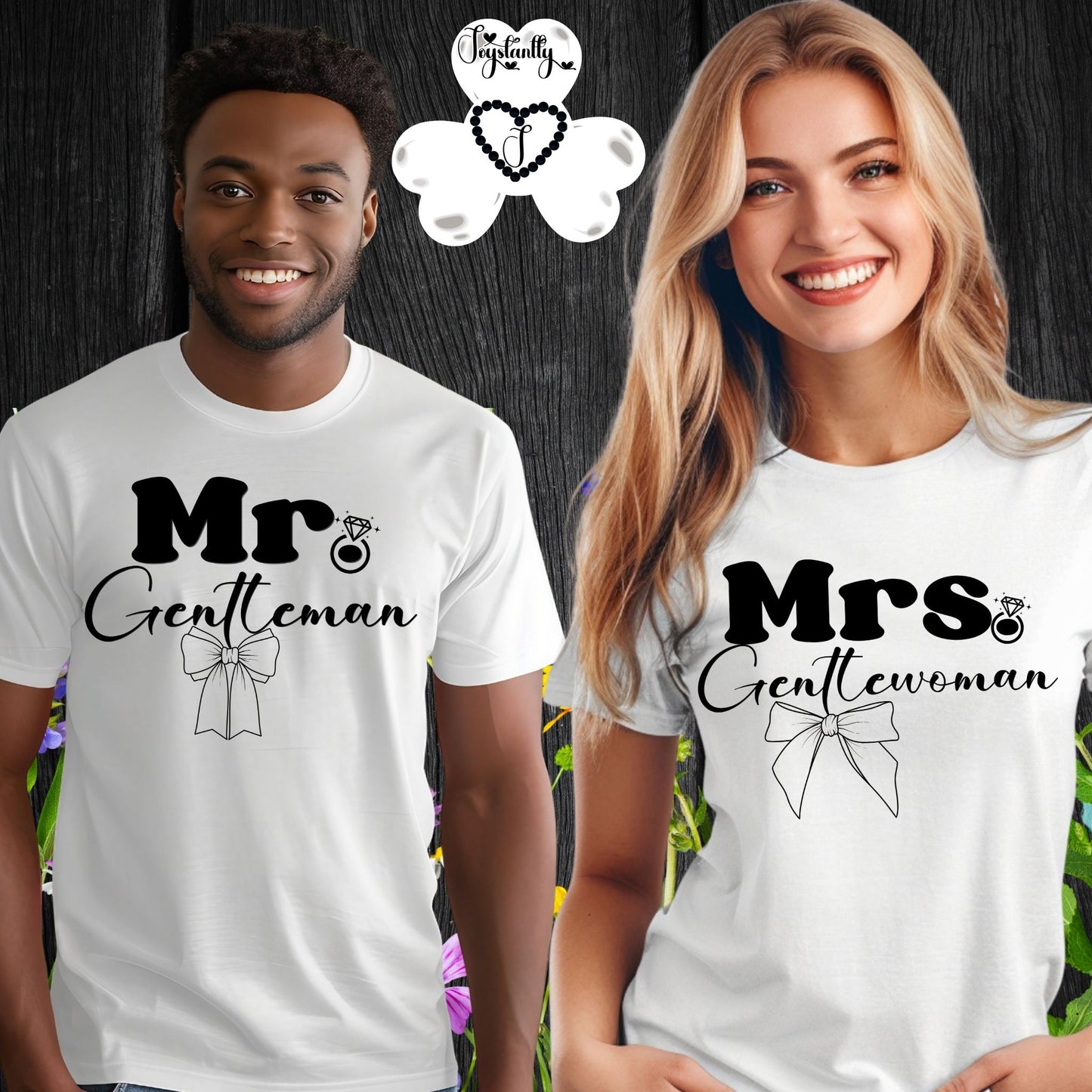 Couple Matching T-shirts | Mrs. Gentlewoman + Mr. Gentleman | Two Super shirts