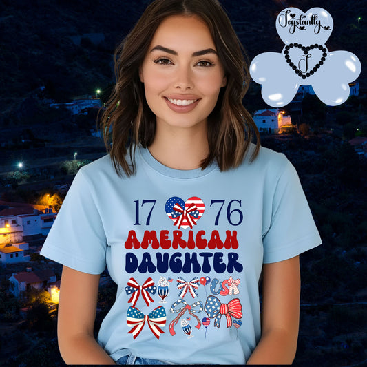 Blue American T-shirt. Best Shirt for American Daughters. 4th of July T-shirt.