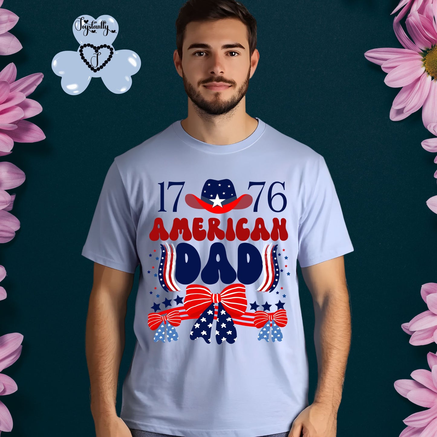 Blue American T-shirt. Best Shirt for American Dads. 4th of July T-shirt.