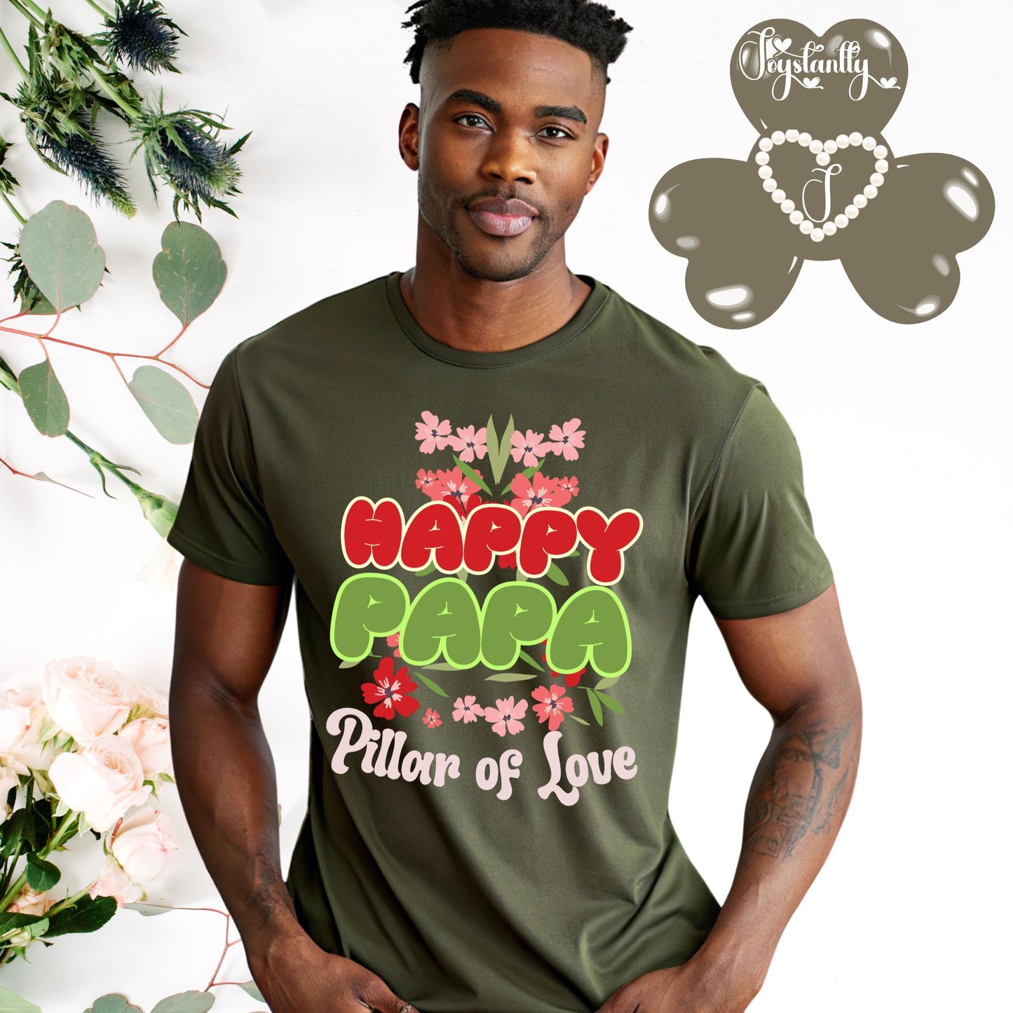 Military Green Shirt. Perfect Shirt For Happy Dads.