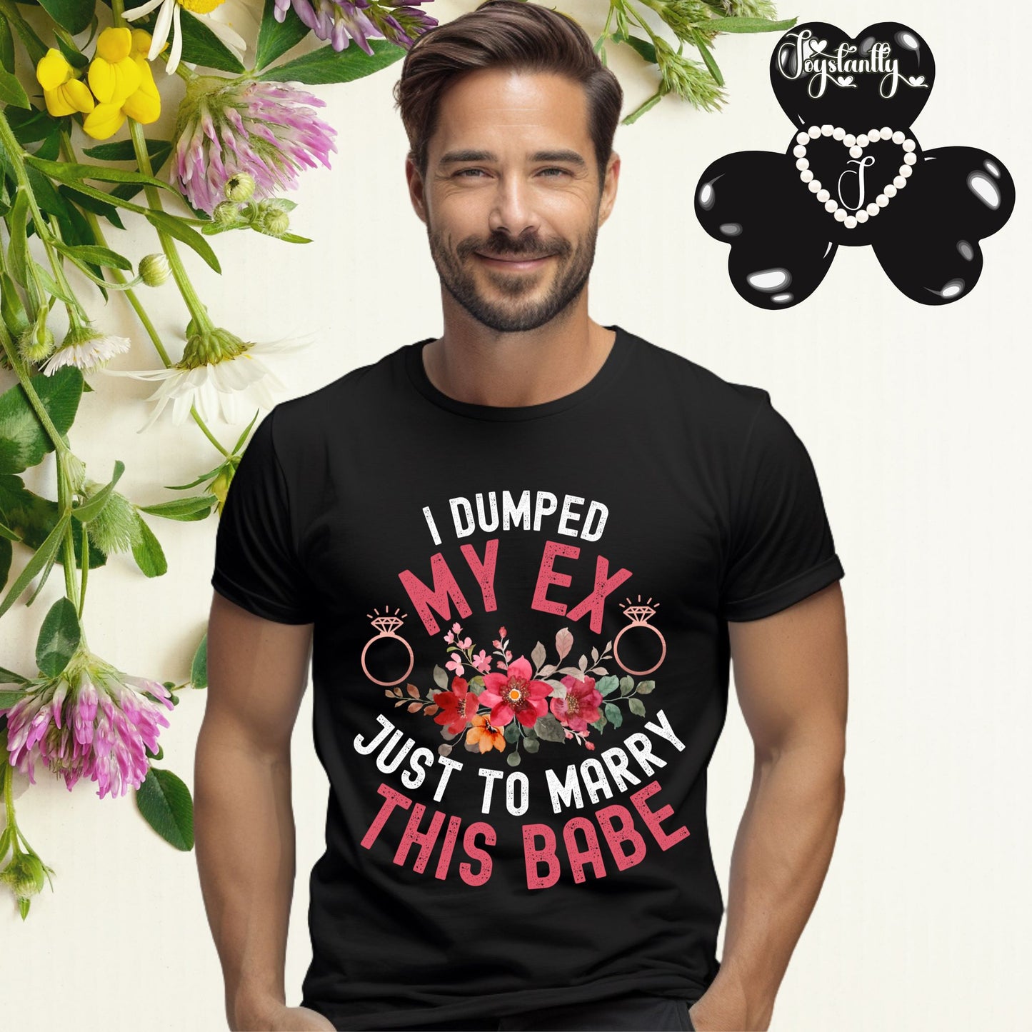 Black T-Shirt. Engagement Party T-Shirt