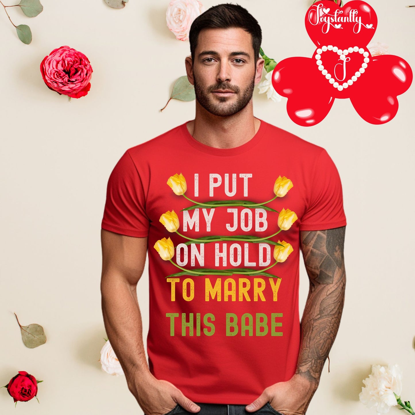 Red T-shirt. Engagement Party Shirt. Funny Bachelor's Party Shirt