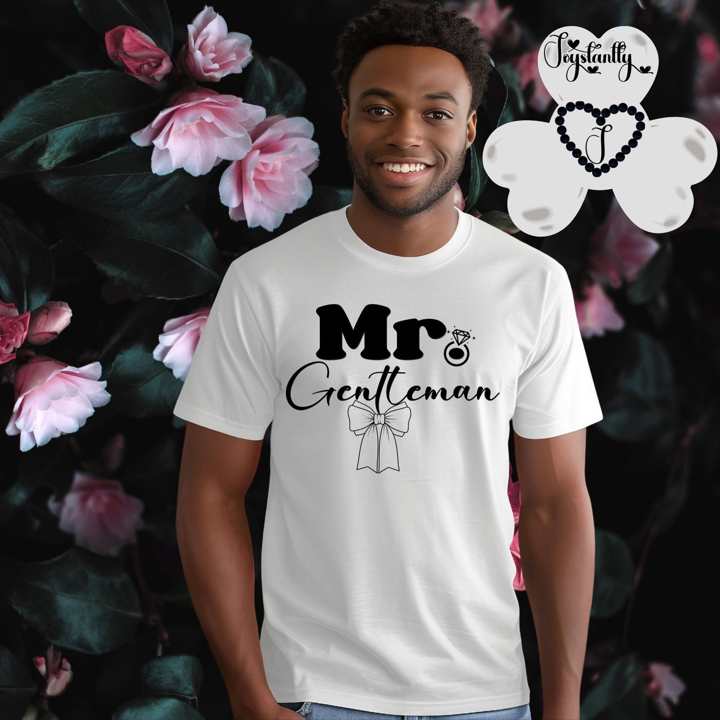 White T-shirt. Happy Husband T-shirt