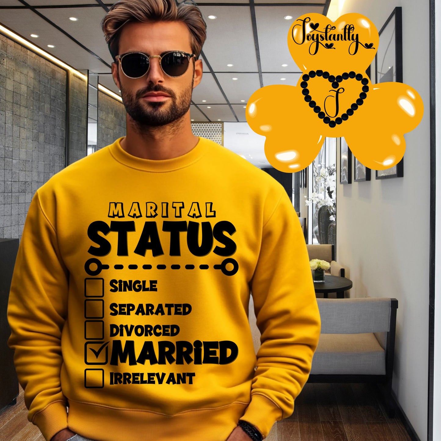 Gold Sweatshirt for Newlyweds. Honeymoon Sweatshirt For Grooms.