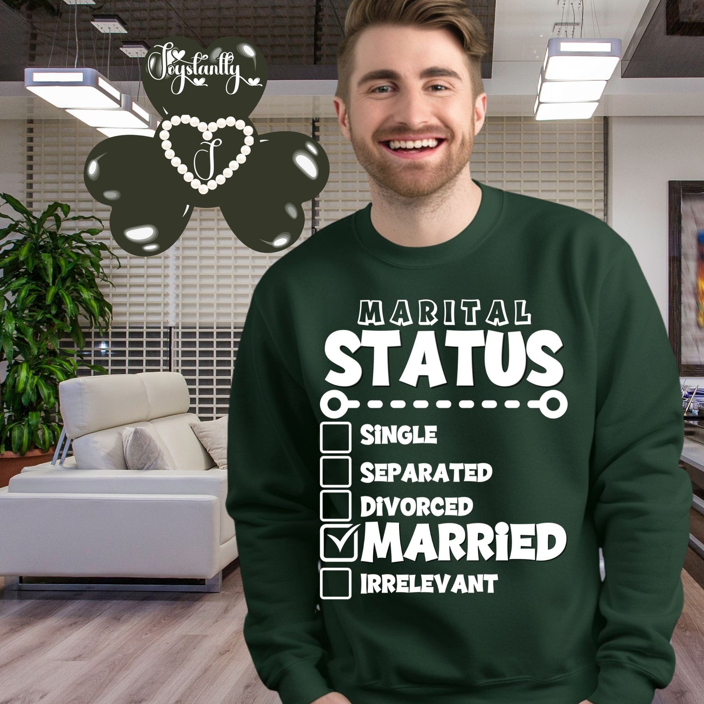 Military Green Sweatshirt for Newlyweds. Honeymoon Sweatshirt For Grooms.