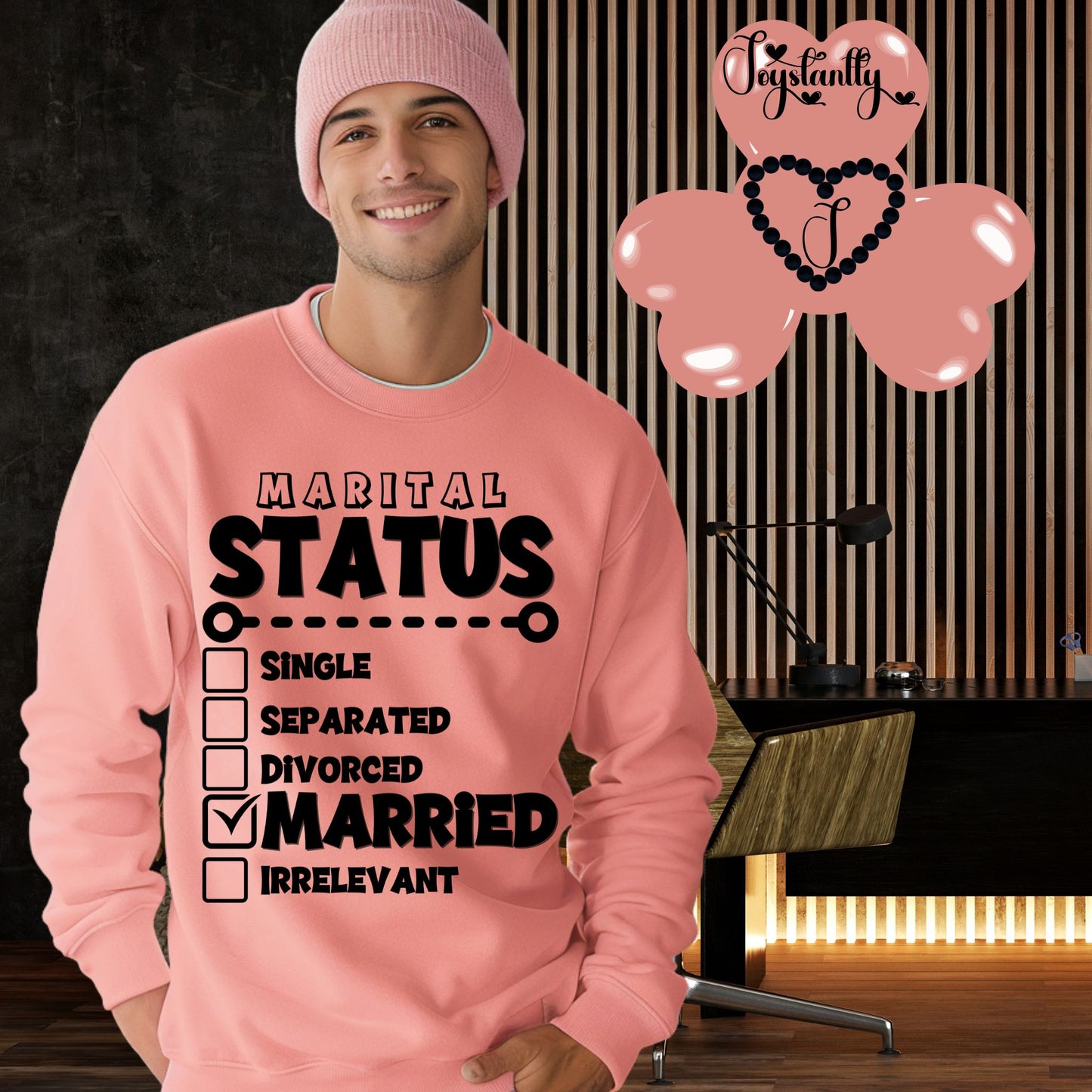 Light Pink Sweatshirt for Newlyweds. Honeymoon Sweatshirt For Grooms.