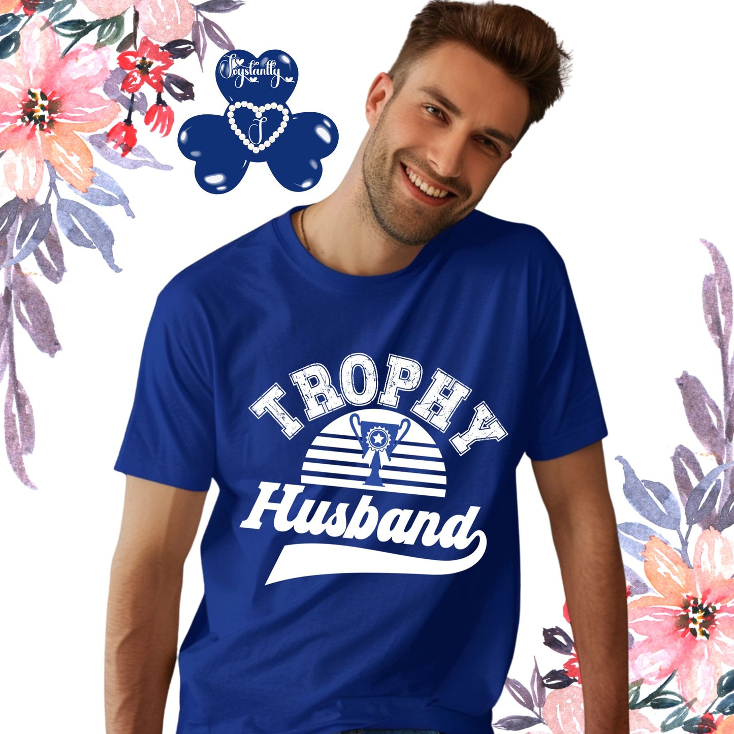 Royal Blue Shirt. Trophy Husband. Funny T-shirt.