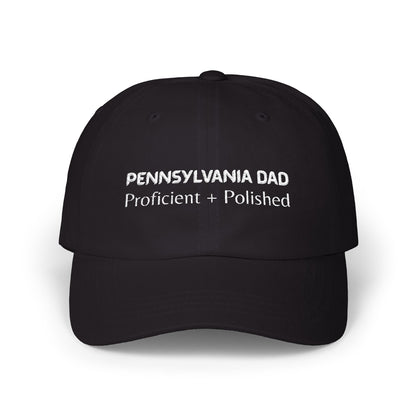Black Baseball Cap. Best Embroidered Cap For Pennsylvania Dads.