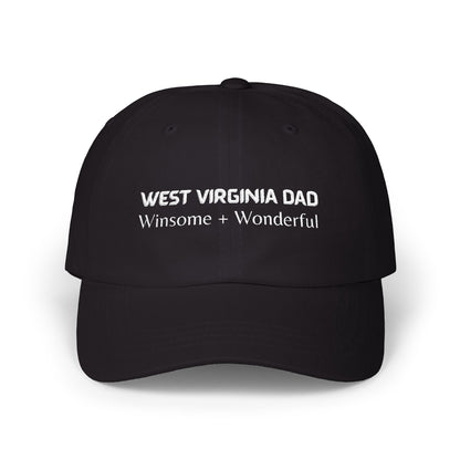 Black Baseball Cap. Best Embroidered Cap For West Virginia Dads.