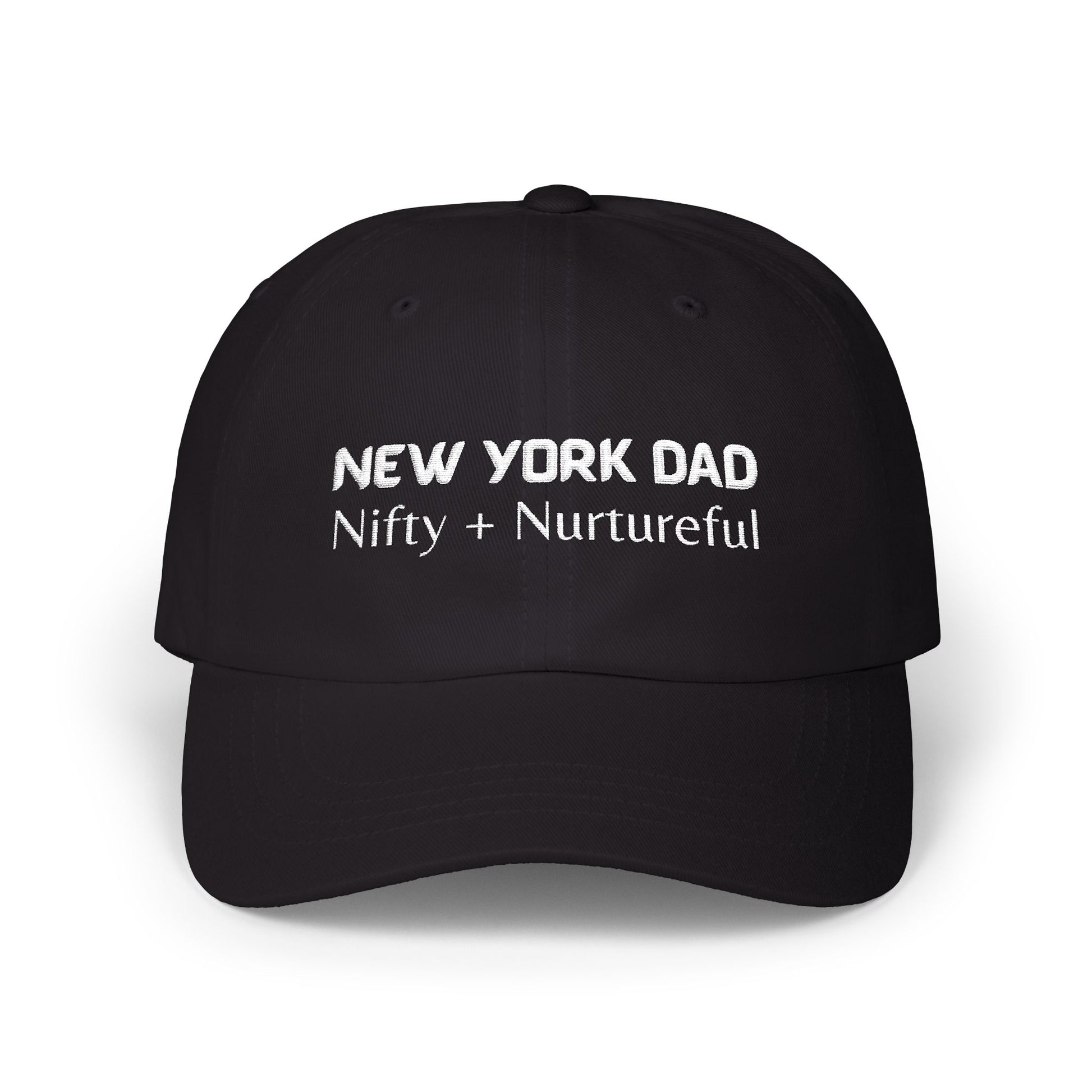 Black Baseball Cap. Best Embroidered Cap For New York Dads.