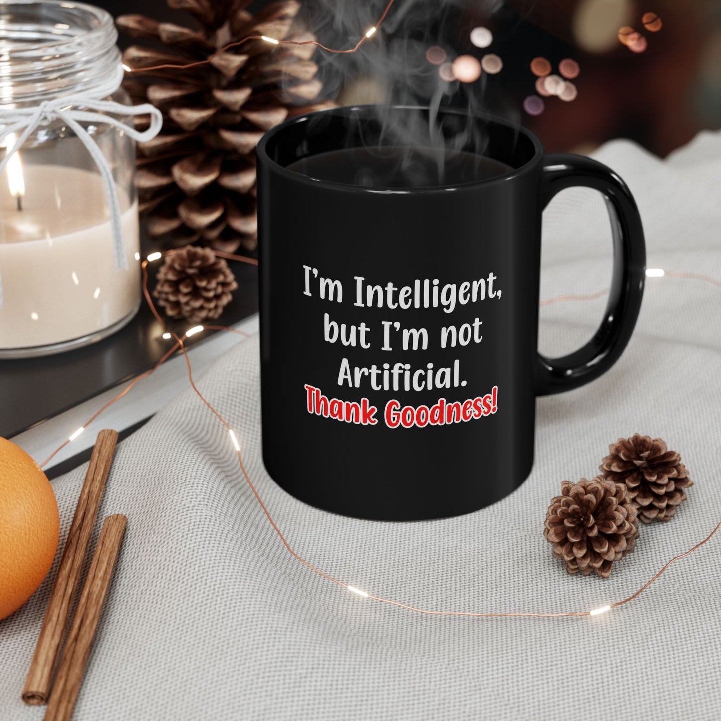Funny Artificial Intelligence Black Coffee Mug, Office & Home AI Gift, Programmers, Coders, Thinkers, Techies, Computer Geeks