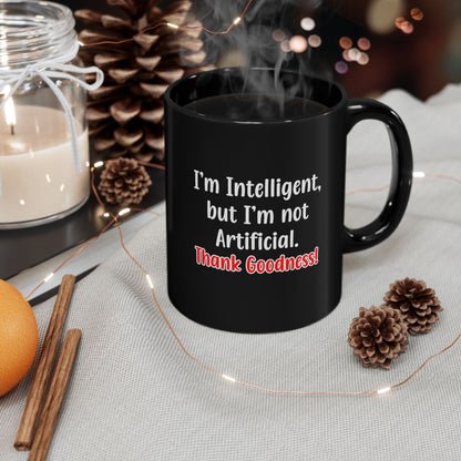 Funny Artificial Intelligence Black Coffee Mug, Office & Home AI Gift, Programmers, Coders, Thinkers, Techies, Computer Geeks