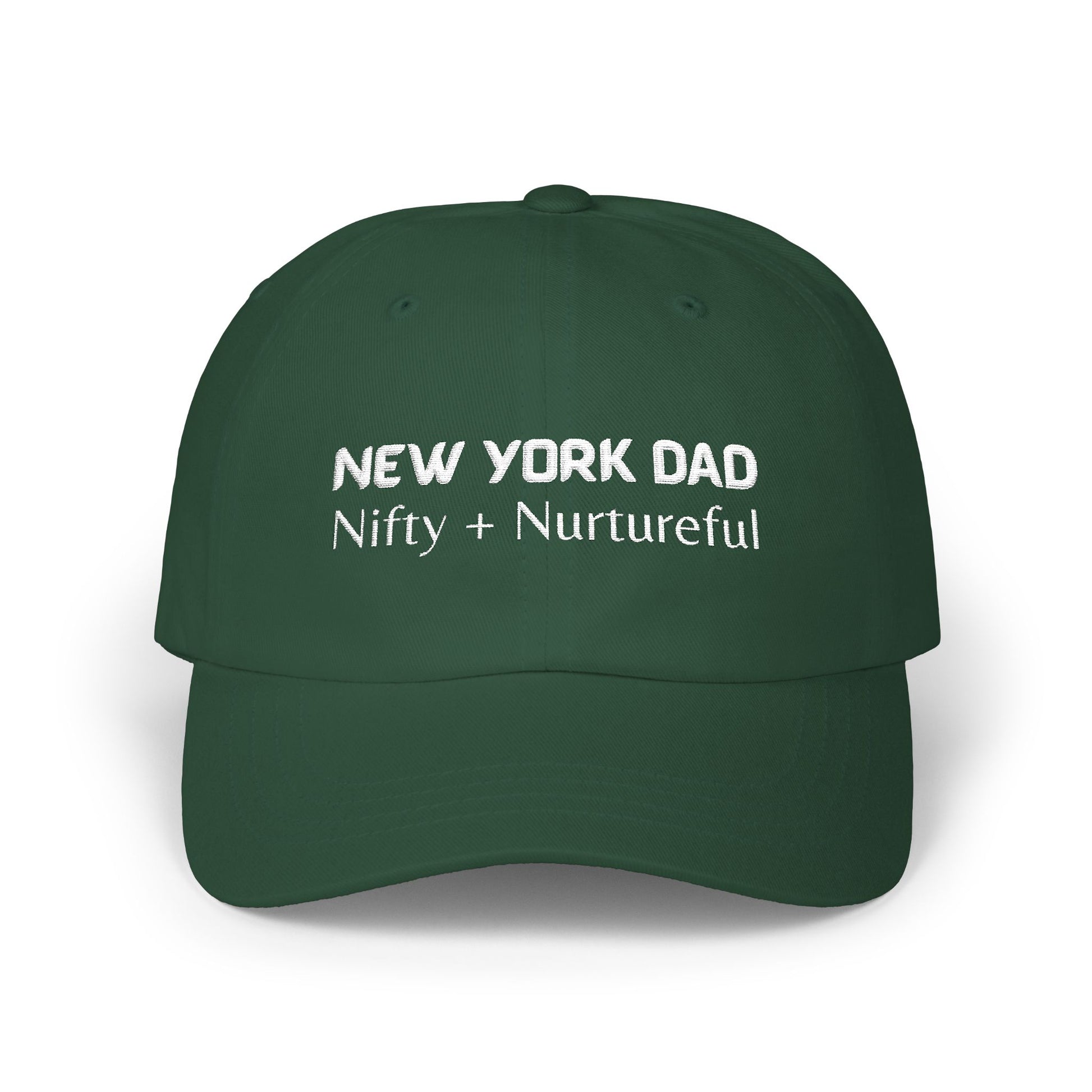 Green Baseball Cap. Best Embroidered Cap For New York Dads.