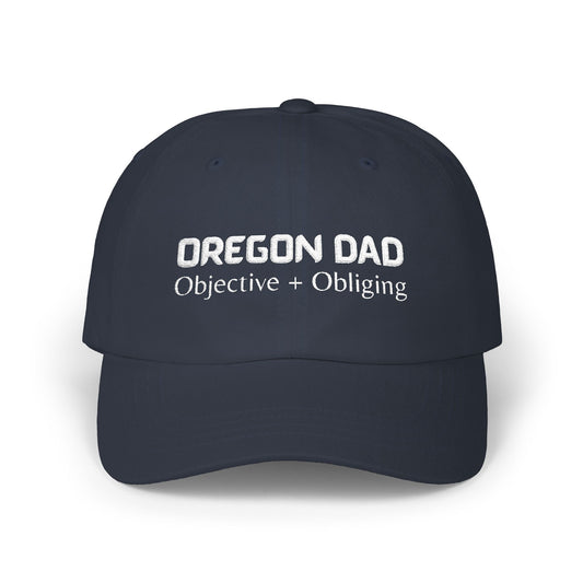 Navy Blue Baseball Cap. Best Embroidered Cap For Oregon Dads.