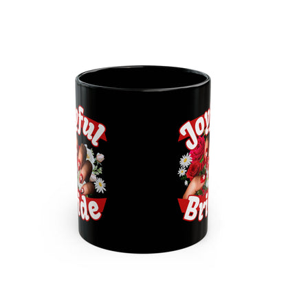 Joyful Bride Black Mug: Engagement, Wedding, Bridal Shower Gift | Future Mrs, Newlywed, Wife to Be Mug Present
