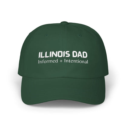 Green Baseball Cap. Best Embroidered Cap For Illinois Dads.