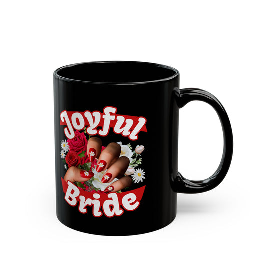 Joyful Bride Black Mug: Engagement, Wedding, Bridal Shower Gift | Future Mrs, Newlywed, Wife to Be Mug Present