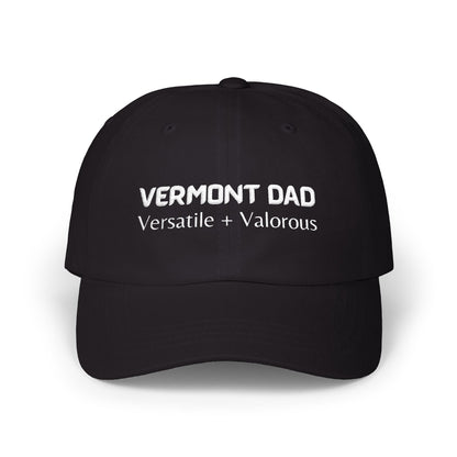 Black Baseball Cap. Best Embroidered Cap For Vermont Dads.