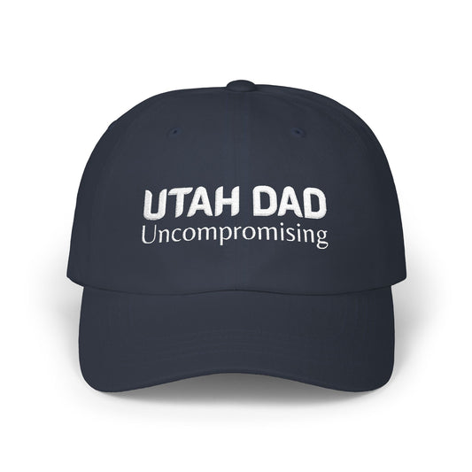 Navy Blue Baseball Cap. Best Embroidered Cap For Utah Dads.