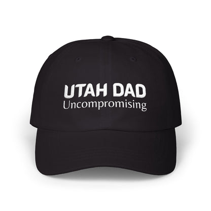 Black Baseball Cap. Best Embroidered Cap For Utah Dads.