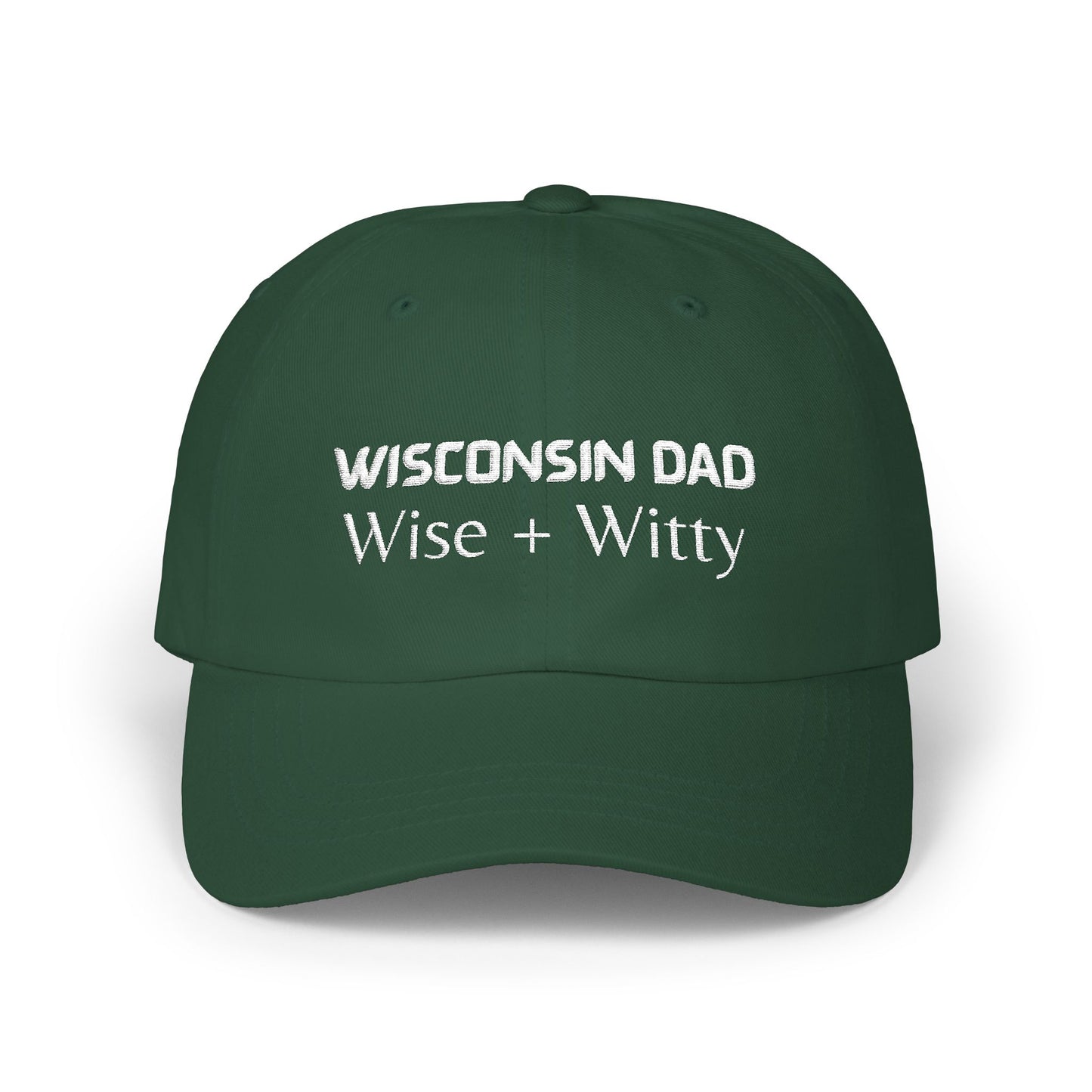 Green Baseball Cap. Best Embroidered Cap For Wisconsin Dads.