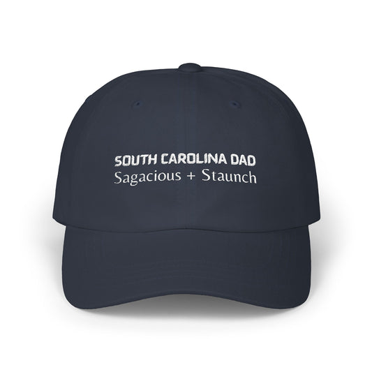 Navy Blue Baseball Cap. Best Embroidered Cap For South Carolina Dads.