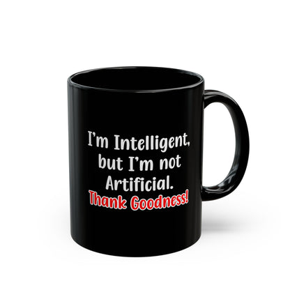 Black mug with AI funny sarcasm
