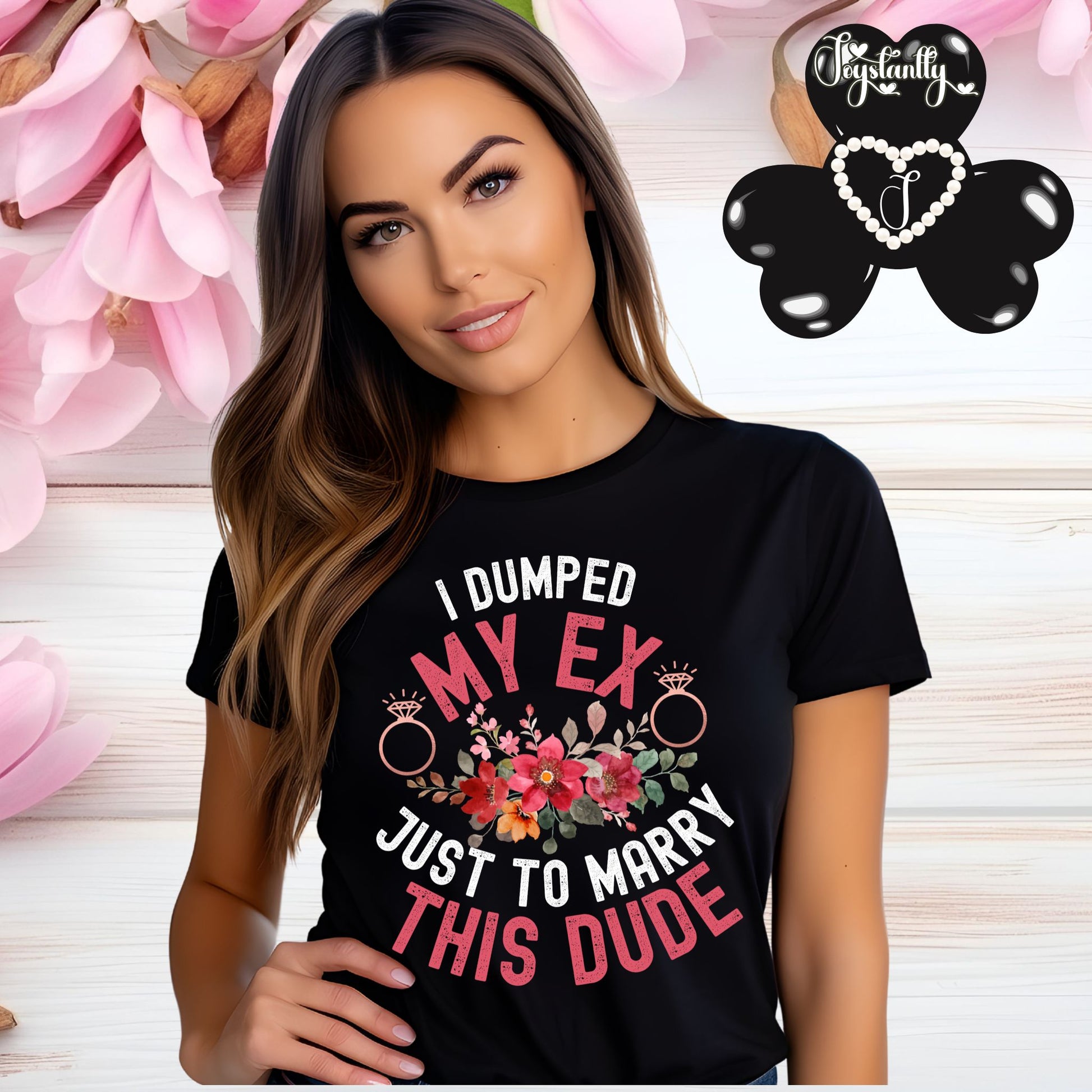 Black T-shirt. Cute Engagement Party T-Shirt 