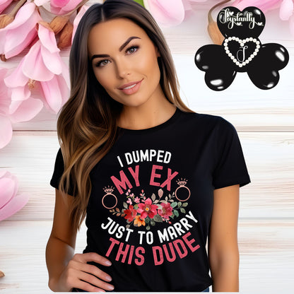 Black T-shirt. Cute Engagement Party T-Shirt 