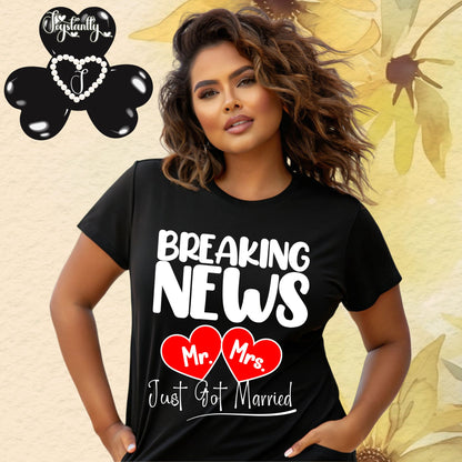 Black Shirt. Newlywed Honeymoon Shirt.