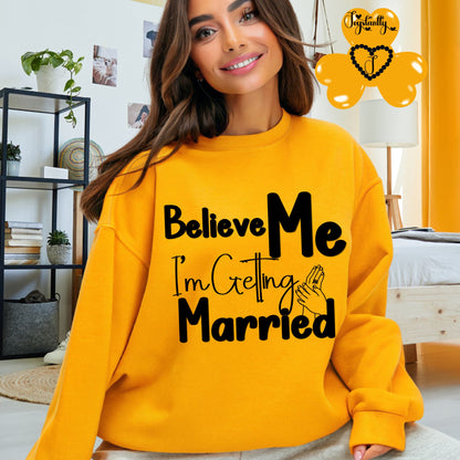 Gold sweatshirt for bride, gold sweatshirt for bridal party.