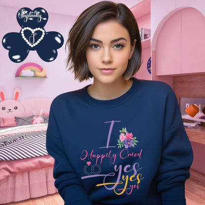 Engagement Navy blue sweatshirt for bride and bridal party.